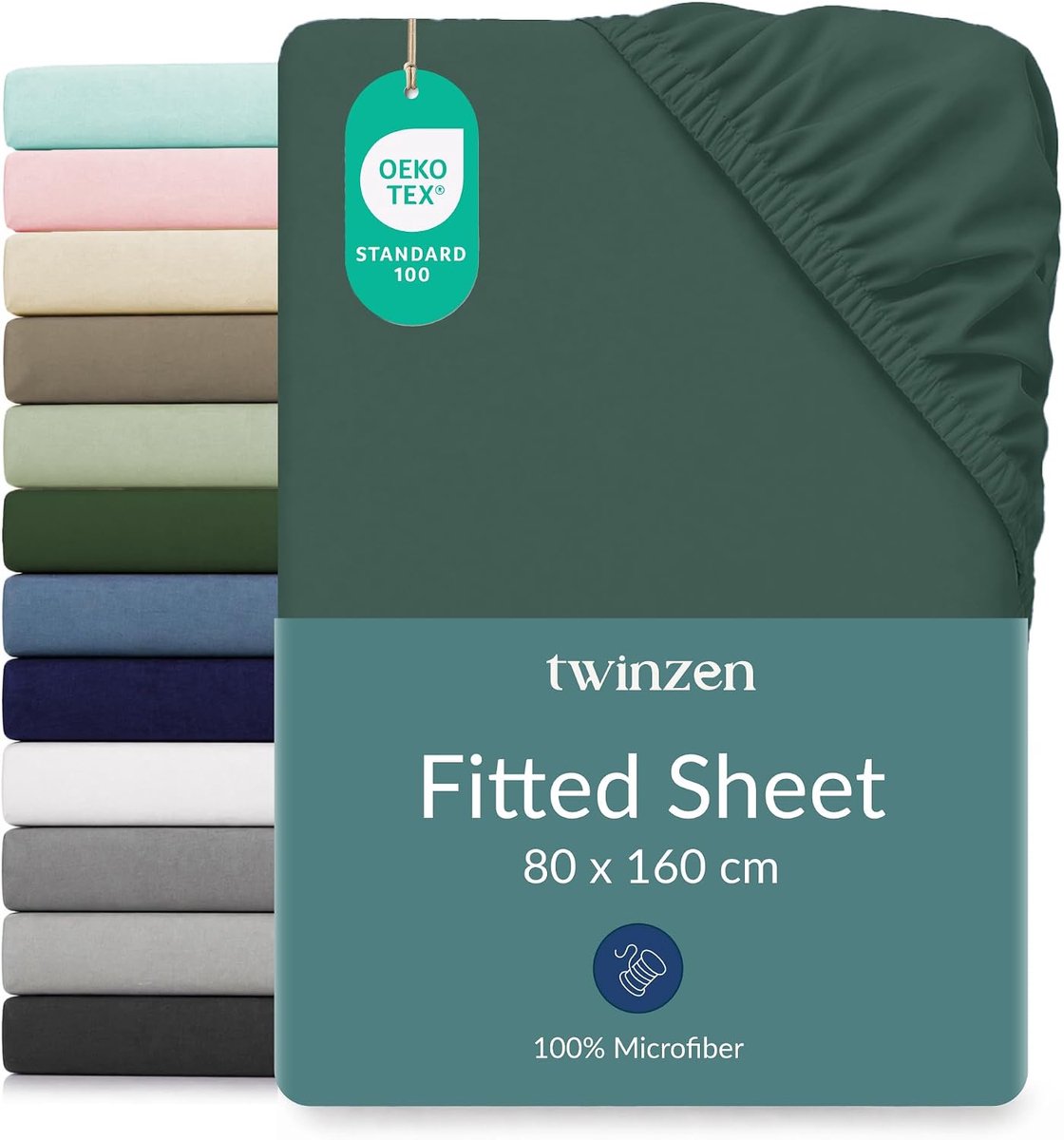 Fitted sheet 80x63 cm - petrolgroen microvezel - 20 cm diepe hoeken - comfortabel en onderhoudsvriendelijk - SnelShoppen