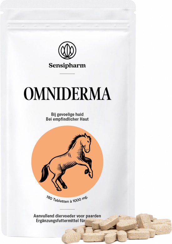 Sensipharm® Omniderma Paard - Anti Jeuk, Eczeem & Zomereczeem - Huid & Vacht Supplement - 180 Tabl.