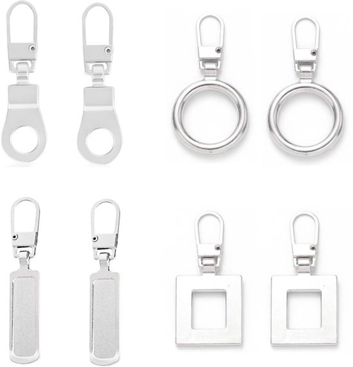 Ritssluiting Afneembare Kop - Metalen Lussen - Reserve Ritssluiting - Reparatie Set - Slijtvast - Compatibel met Ritskoppen No.3 t/m No.10 - Ritssluitingskop