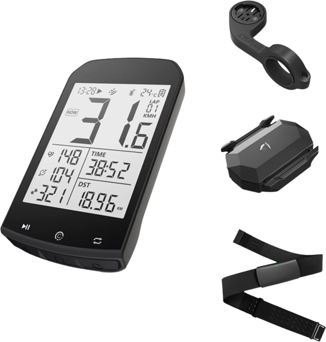 Fietscomputer GPS – Draadloos met BLE 5.0 en ANT+, 7,4 cm LCD-scherm met - Modellen: M1 Z1 C3 H2