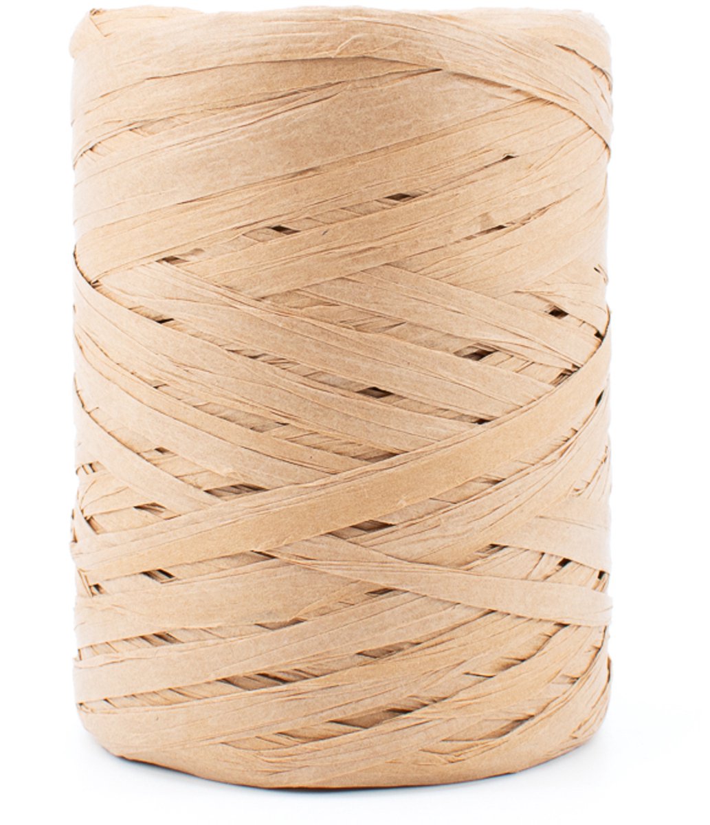 Raffia lint - cadeaulint - 5 mm x 100 meter - naturel/bruin