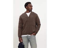 Anerkjendt Aksinus V Sweat Cardigan Truien & Vesten Heren - Sweater - Hoodie - Vest- Bruin - Maat M