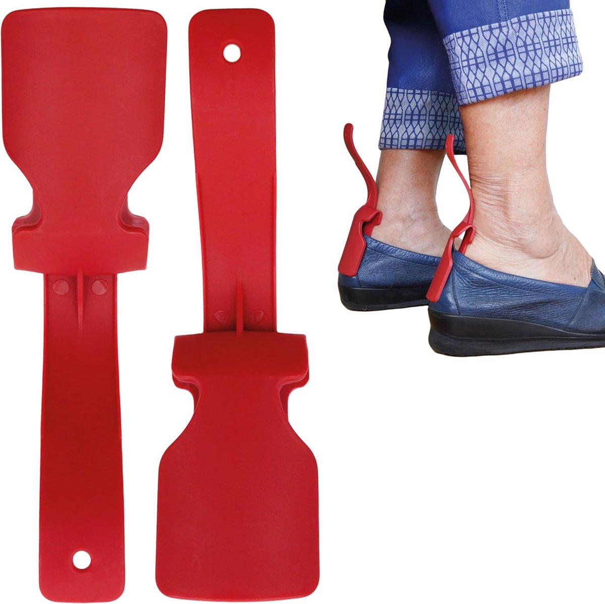 mini schoenlepel 2 paar - flexibel en compact - voor kinderen, volwassenen en ouderen - eenvoudig aan te trekken - SnelShoppen