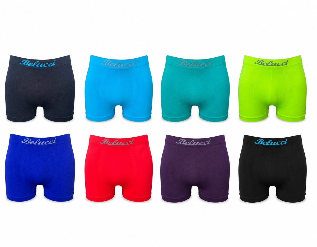 Belucci Microfiber Heren Boxershort - 8-pack - Trendy Kleuren Maat XL/XXL