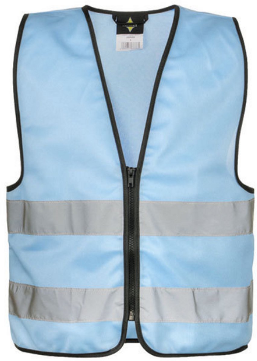 Korntex Kids´ Hi-Vis Safety Vest With Front Zipper Aalborg KX201 - sky blue - XS (3-6 Jahre)