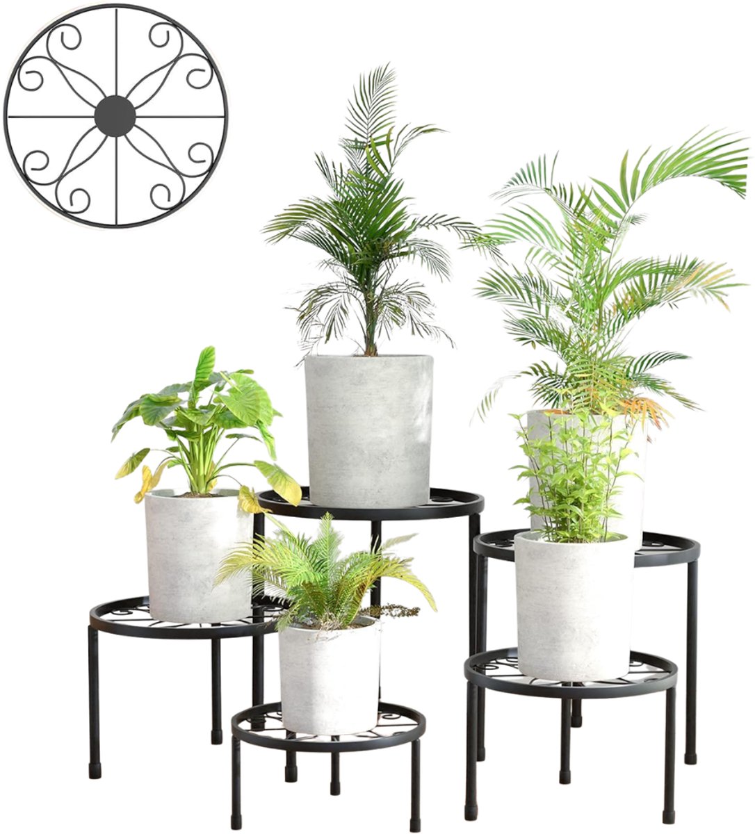 ZRNS® Bloemenstandaard - Plantenrek - Bloemenrek - Plantentrap - Set van 5