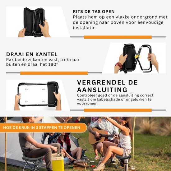 ZRNS® Voetenbank Buiten en Binnen - Campingkruk - Opvouwbaar - Weerbestendig - 2 Stuks van zrns — afbeelding 3
