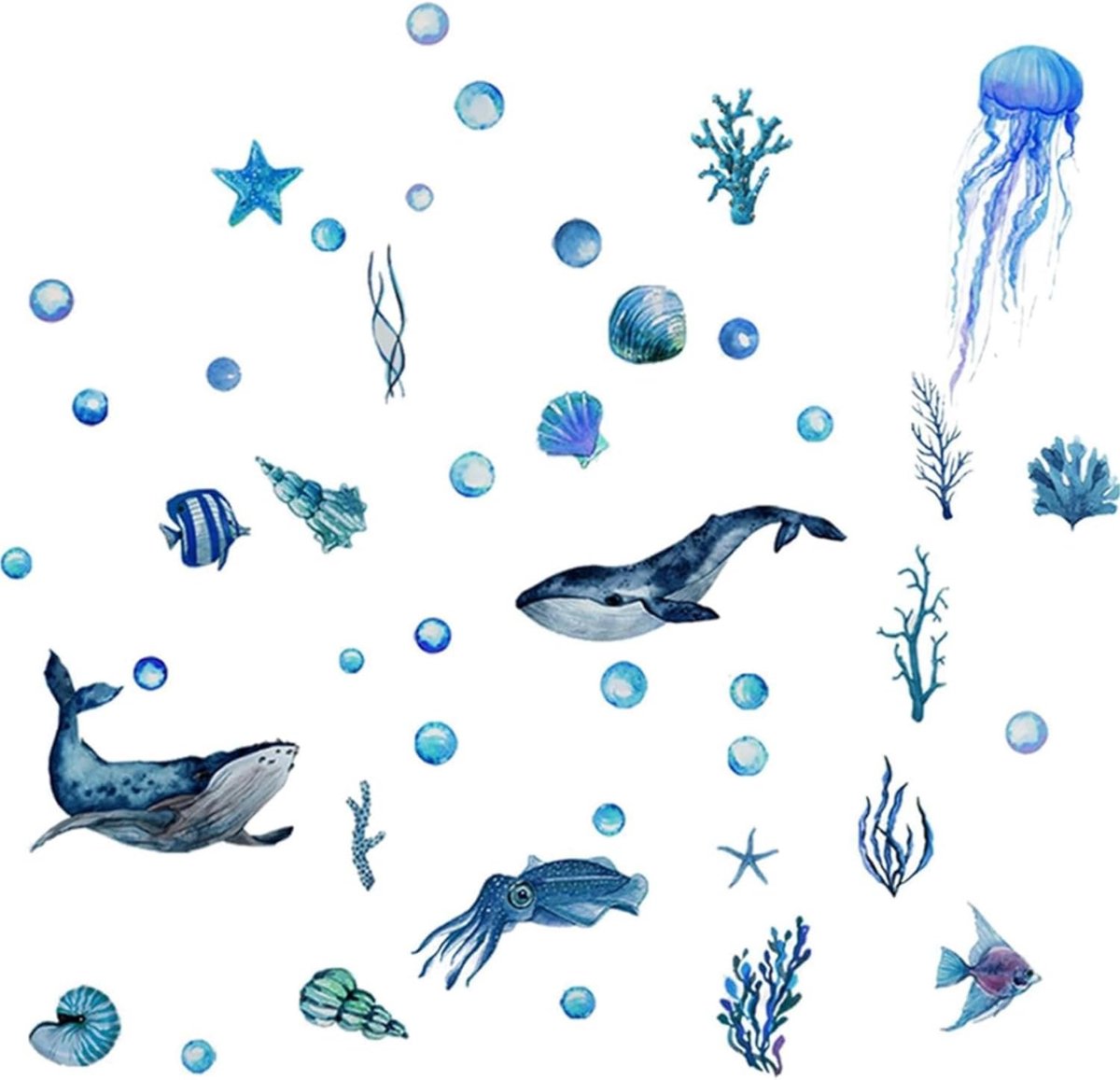 Muurstickers, Thema Fluorescerende Stickers Lichtgevende Vis Muurstickers Onder De Zee Muursticker Dier Stickers voor Kinderen Kinderkamer Slaapkamer Badkamer Decor