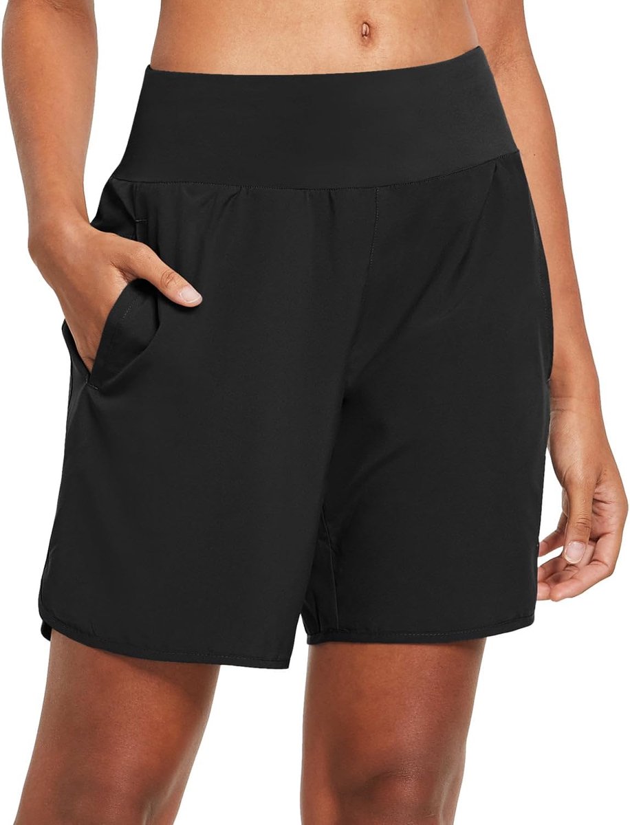 Shorts voor dames, 2-in-1, gymshorts met hoge taille, sneldrogend, met ritszakken aan de achterkant voor yoga-training