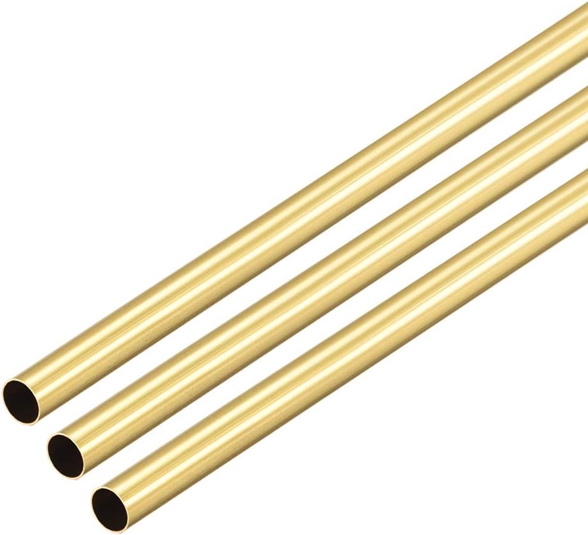 sourcing map Messing ronde buis 300 mm lengte 0,2 mm wanddikte naadloze buizen met rechte buizen 5 mm AD x 0,2 mm wanddikte, 3 stuks