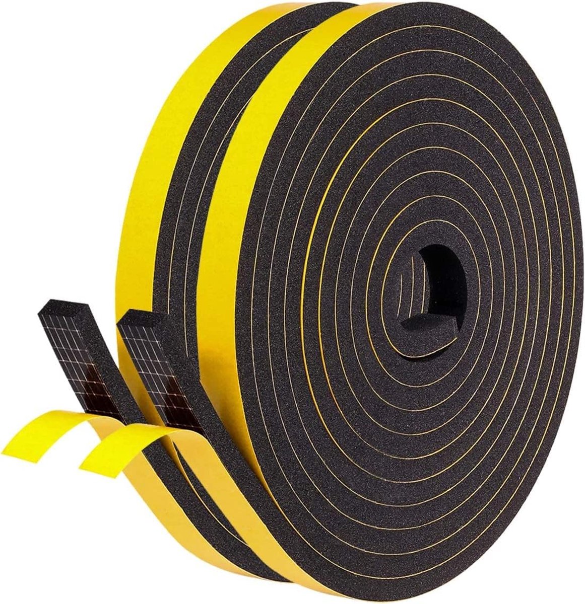 zelfklevend deuren ramen 12 mm x 6 mm /8 m zwart | geluidsisolatie weerstrip/vlamvertragende schuimband/ deurafdichting/anti-botsing/ schokbestendig koudebescherming