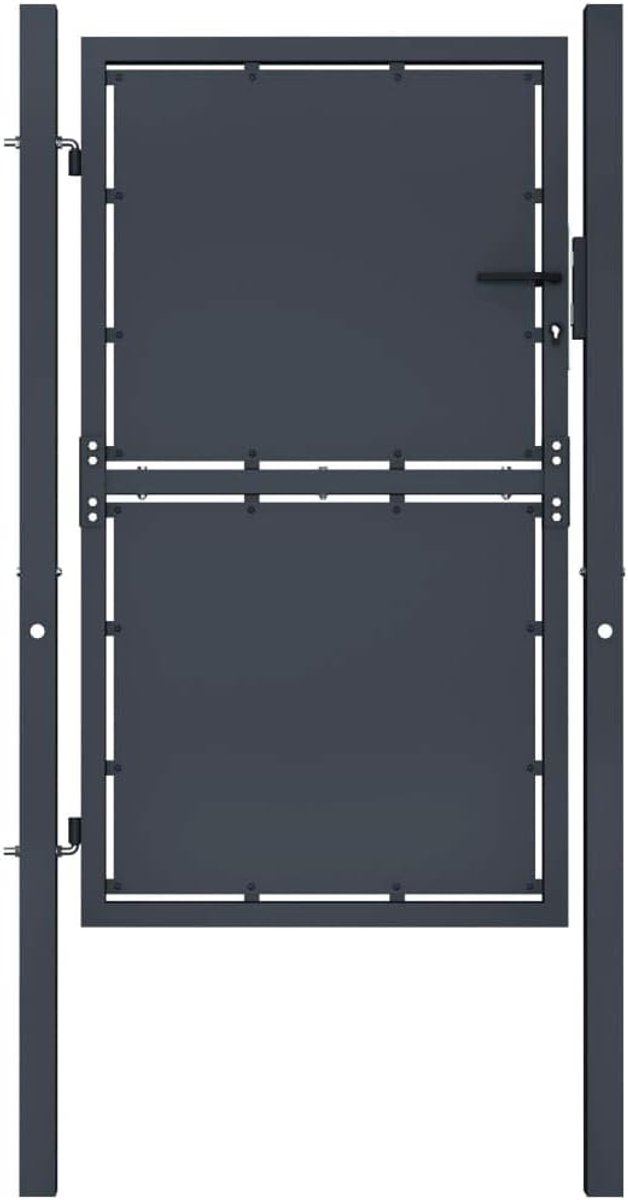 Enkele tuinpoort van antraciet staal, ingangspoort, tuinpoort, metalen poort, stalen poort, tuinpoort 100 x 125 cm/100 x 175 cm/100 x 225 cm