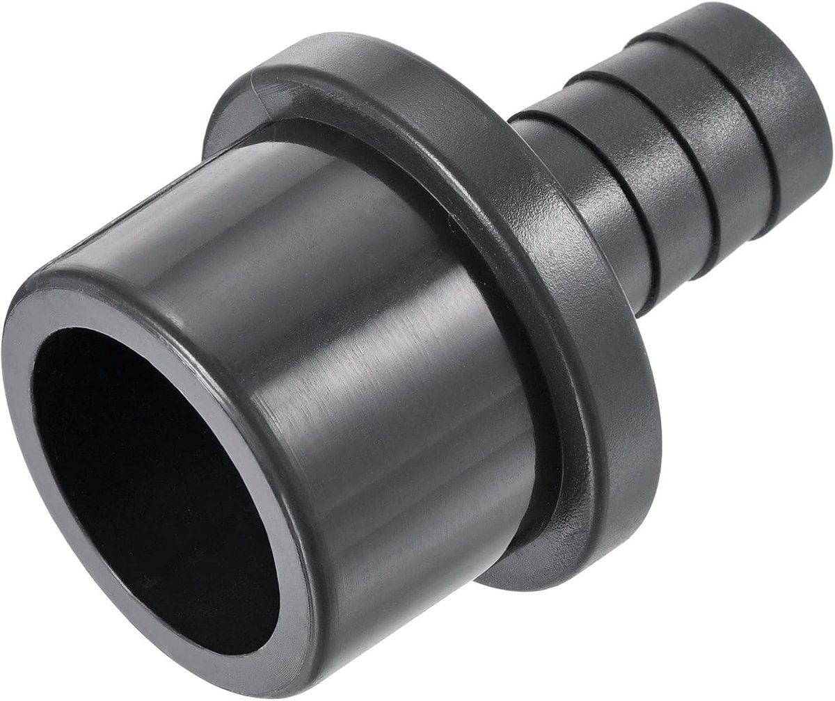 sourcing map Spigot PVC slangschroefverbinding rechte buisadapter slang snelkoppeling 16 mm weerhaak x 32 mm AD zwart