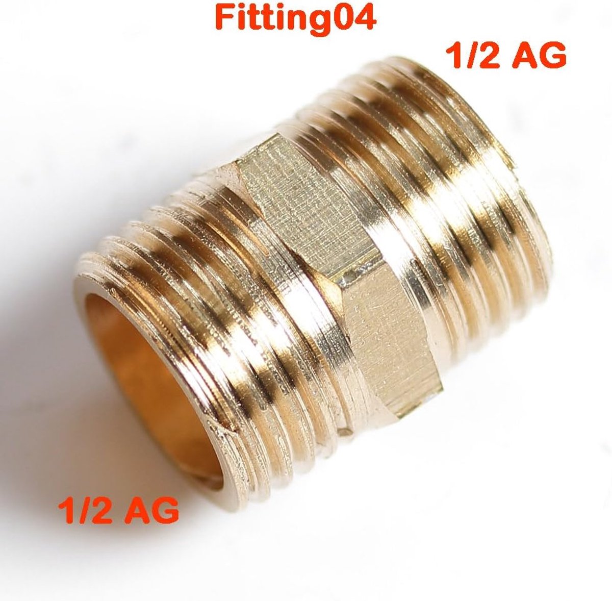 dubbele nippel 2 x buitendraad 1/2 inch blank (schroefdraadfitting 04)