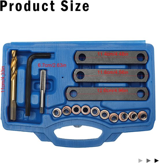 16 stuks compatibel met VAG V*W 0P*EL F0*rd remschroefdraad schroefdraad reparatieset M9 x1.25 schroefdraad reparatieset — afbeelding 2