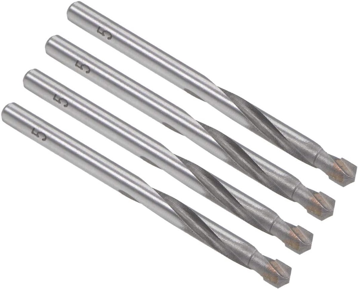 sourcing map 4 stuks hardmetalen spiraalboren metaalboor 5 mm voor roestvrij staal koper aluminium zinklegering legering ijzer