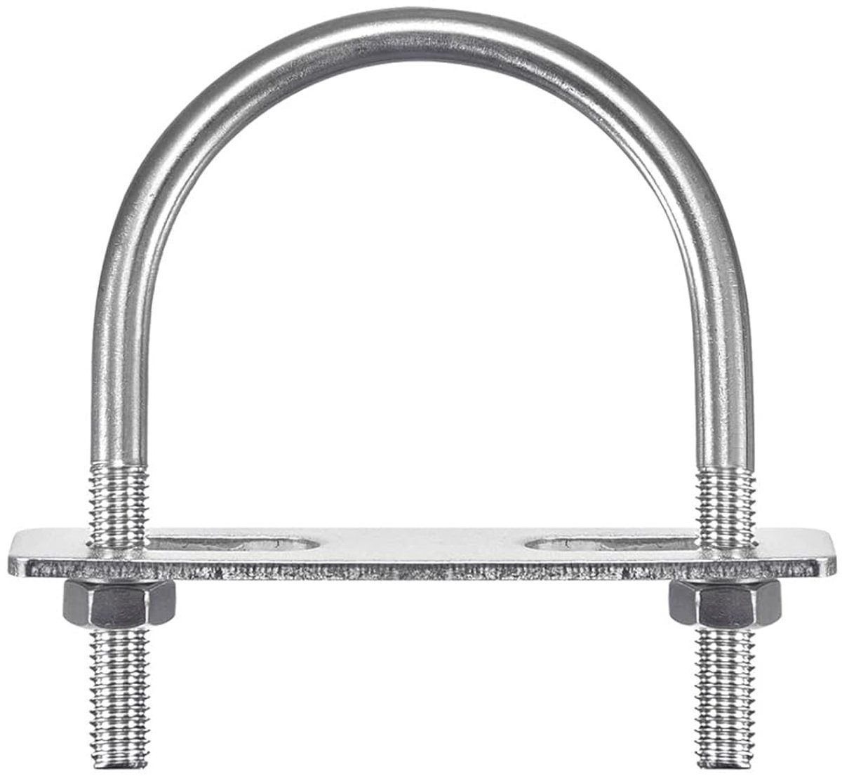 sourcing map Ronde U-bouten 65 mm binnenbreedte 90 mm lengte M8 304 roestvrij staal U-klemschroef met moer sluitringen en plaat voor bootaanhangers