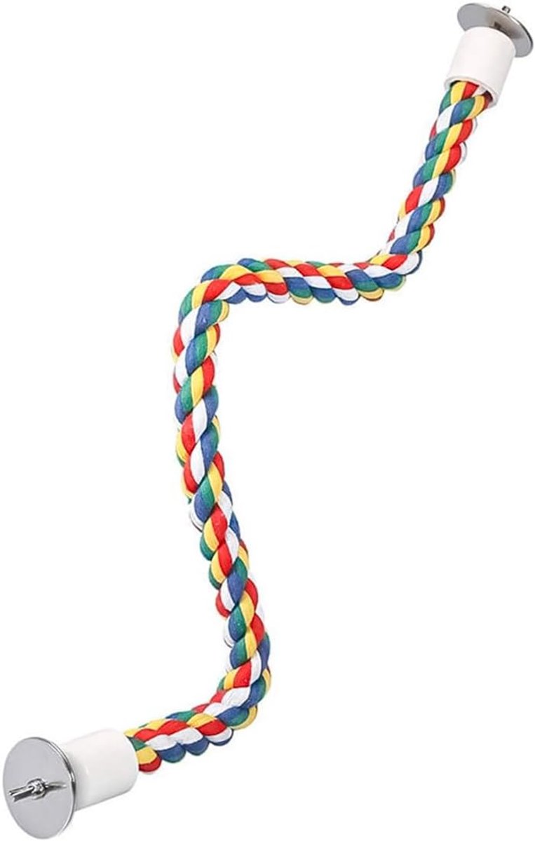 Chew Touw Kleurrijke Flexibele Vogel Baars Stand Katoen 60Cm Vogel Ladder Swing Kooi Touw Voor Papegaai Parkiet Cockatie Zitten Spelen Vogelkooi Levert