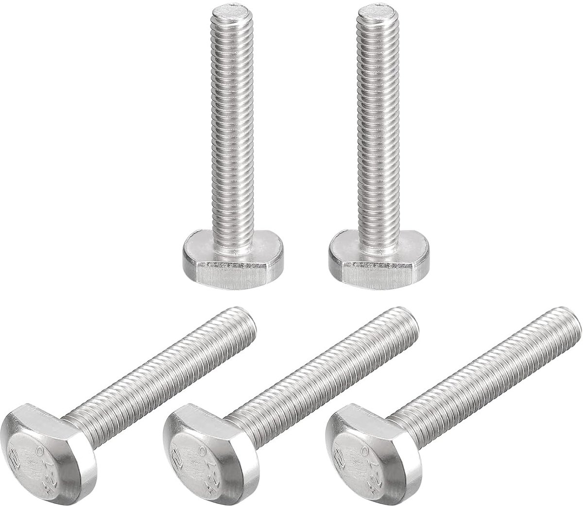 5 stuks T-sleufbouten M5 x 30 mm T-sleuf instap-bouten duwbouten 304 roestvrij staal T-vormige schroeven voor T-spoor
