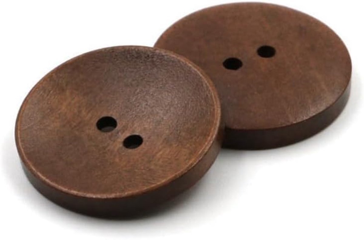 50 stuks 15mm natuurlijke houten knopen, handgemaakte knopen, ronde houten knopen met 2 gaten, voor DIY knutselen, handwerk, breien, naaien van kleding, jassen, hoeden, tassen, Koffie A