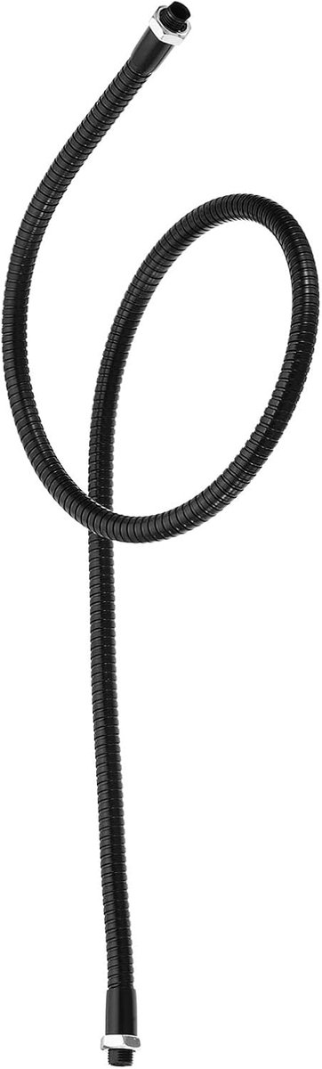 Universele zwanenhalsslang, 80 cm, 1 stuk M10 met fijne schroefdraad, opvouwbare metalen slang, flexibele arm, flexibele buisverlenging voor lamp, doe-het-zelf-uitrusting, zwart