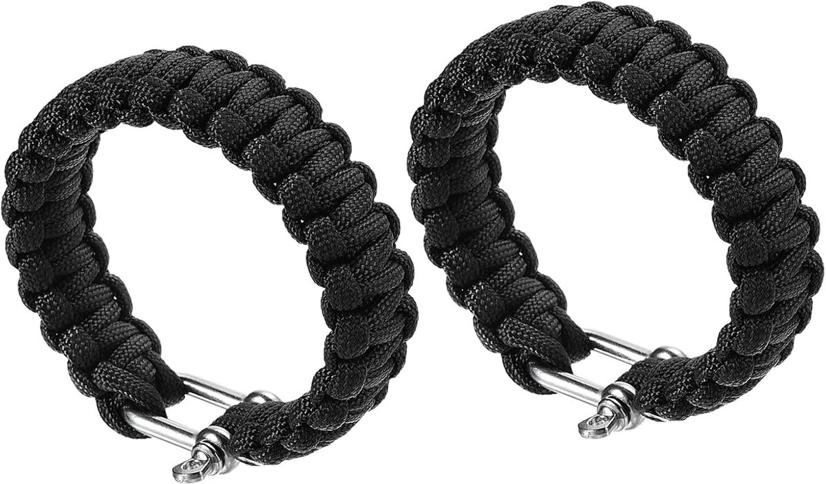 Survival Paracord armbanden, gevlochten armband met U-vormige roestvrijstalen gesp, feestgunsten, campinggeschenken, outdoor wraps voor mannen
