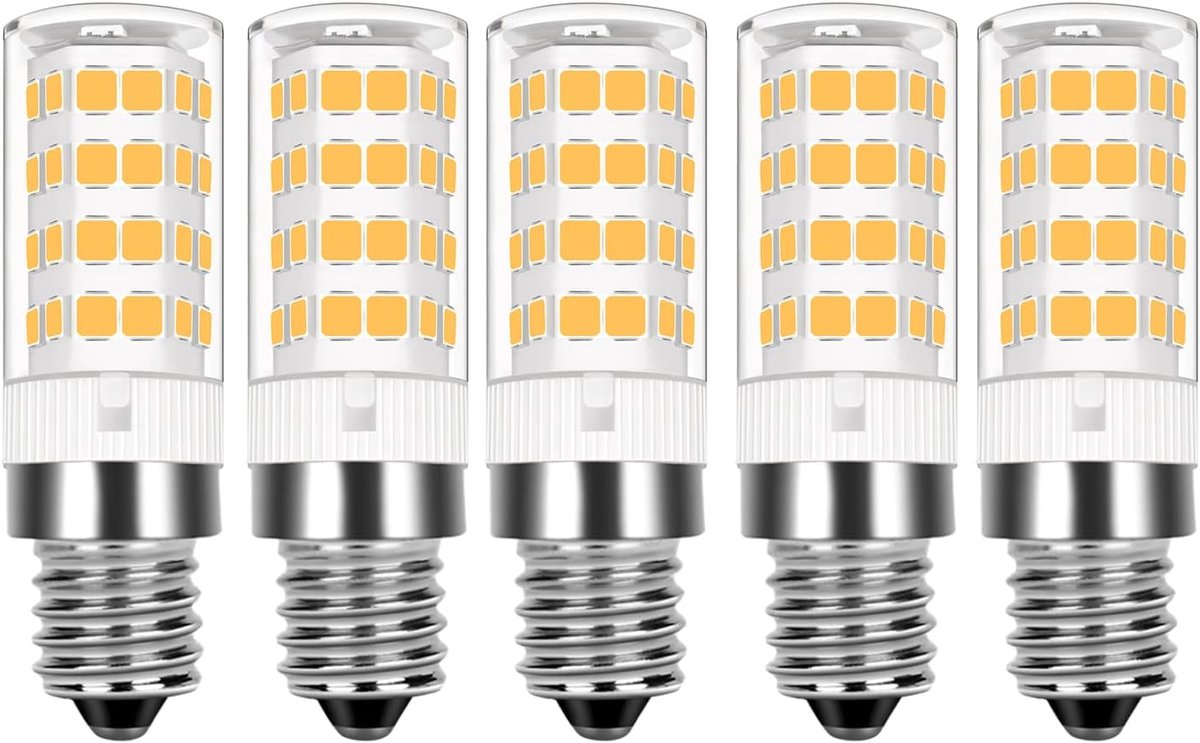 LED maïs gloeilamp 5W, kleine Edison schroef maïs gloeilampen 360 ° stralingshoek kroonluchter lamp voor woonkamer, keuken en badkamer warm wit LED-lamp 5 Pack