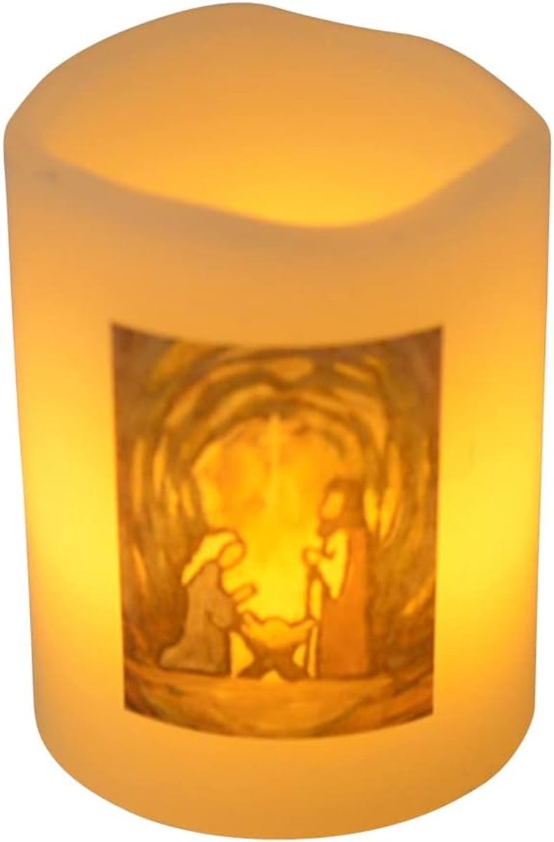 echte wax kaars, 65/50, "Kerstmotief"