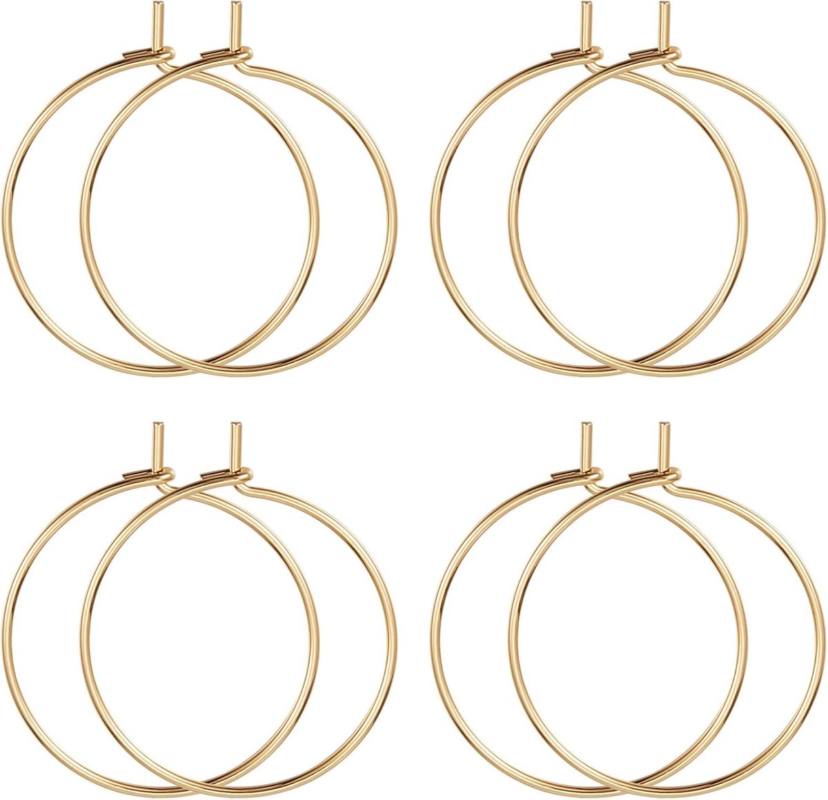 1 Doos 100 Stks Wijnglas Charm Ringen 20mm Rvs Open Earring Kralen Hoepel voor Verjaardagsfeestje Gunsten Familie Verzamelen Wijnproeverij Decoraties