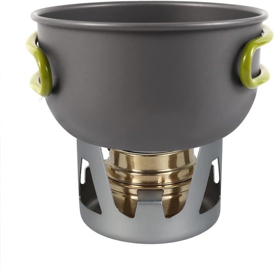 alcoholkoker, mini lichte compacte messing sterke drank met aluminium standaard, voor kamperen, wandelen, picknick buiten, noodgevallen, kampeertent, stroomuitval — afbeelding 5