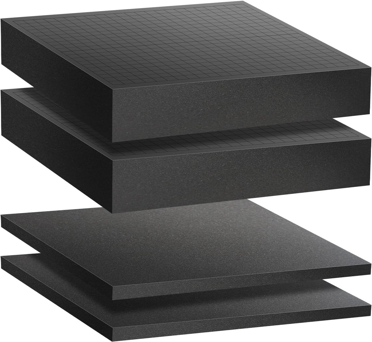 Schuim, op maat gesneden, gereedschapsschuim | 2 stuks 400 x 300 x 50 mm, 2 stuks 400 x 300 x 10 mm, voor gebruik in gereedschapskisten, modelkasten, enz