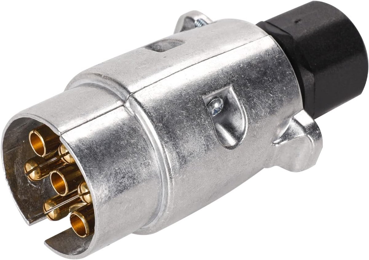 Trekhaak Electrics Aanhangwagen Plug 7 Pin Metalen Aluminium 7 Way Auto Lichten Connectors voor Boten RV Caravan of Andere Bedrijfsvoertuig