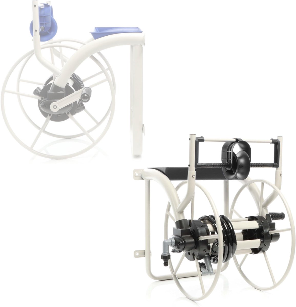 ApexArte® Tuinslangtrommel - Slanghaspel - Tuinonderhoud - Wit en Zwart