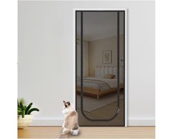 KZQ Kattenhor - Krasbestendige hor met ritssluiting en versterkt gaas - Voorkomt dat katten ontsnappen en krassen - Geschikt voor woonkamer, slaapkamer en terras - 80x200cm - Zwart