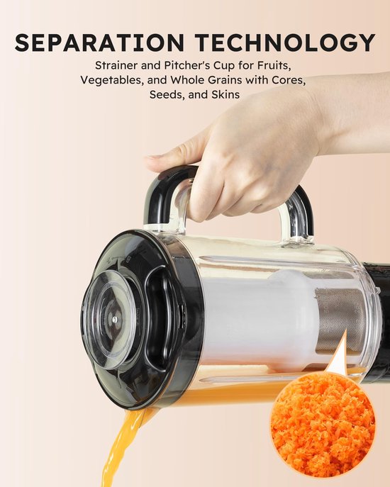 SnelShoppen - 5-in-1 Blender voor Shakes en Smoothies, 500W, 3 Snelheidsregelingen met Puls, Ideaal voor IJs, Fruit, Vlees en Groenten in Keuken, Perf van Snelshoppen — afbeelding 3
