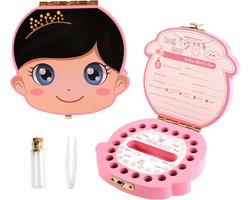 Tandendoosje jongens en meisjes - Melktanden bewaardoosje - Tandendoosjes voor kinderen - Tandendoosje - Melktandendoosje voor een babymeisje - Baby cadeau - Koester de kostbare momenten - Roze
