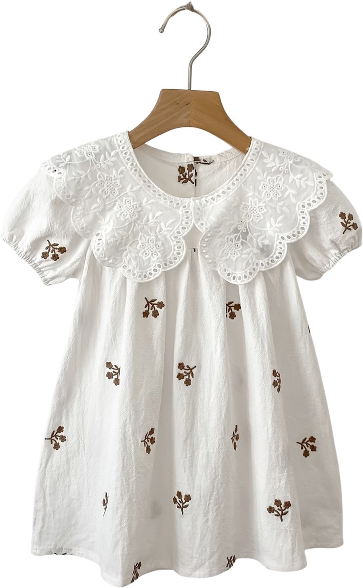 Currero Zomerjurk Meisjes Zomerjurken Kinderen Jurk Meisje Ibiza Stijl Sundress Kinderkleding Crème 3-4 Jaar Melkachtig