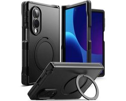 Ringke Alles - Hoesje Geschikt voor Samsung Galaxy Z Fold 8 - Compatibel met MagSafe / Qi2 - Rugged Back Cover - Beschermhoes 360° Draaibare Magnetische Standaard - Zwart