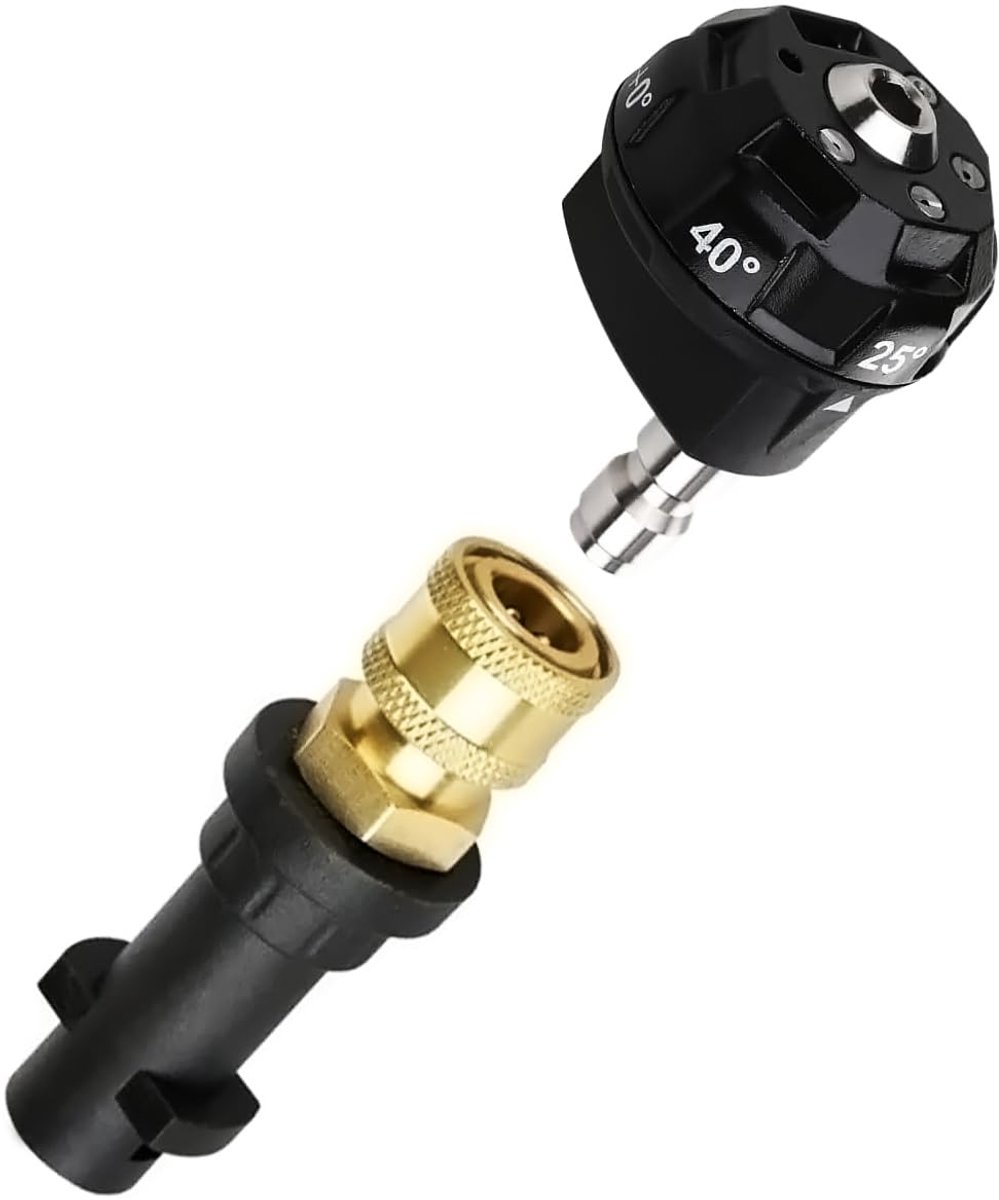 SnelShoppen - Hogedruk Draaibare Turbo-mondstuk Adapter 6-in-1 Multifunctionele Schuimlans Pistool voor Hogedrukreiniger met 1/4 inch Snelaansluiting