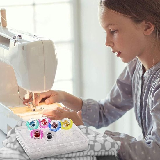 50 Stuks Gemengde Kleurige Spoelclips, Plastic Klemmen voor Borduren, Quilten en Naaien, Organisatie van Draadspoelen — afbeelding 3