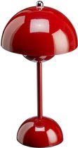Luxus Europe - Tafellamp Touch Josephine Rood - Draadloze LED Tafellamp Binnen - USB-C Oplaadbaar - Touchbediening - Dimbaar - 3 Lichtkleuren