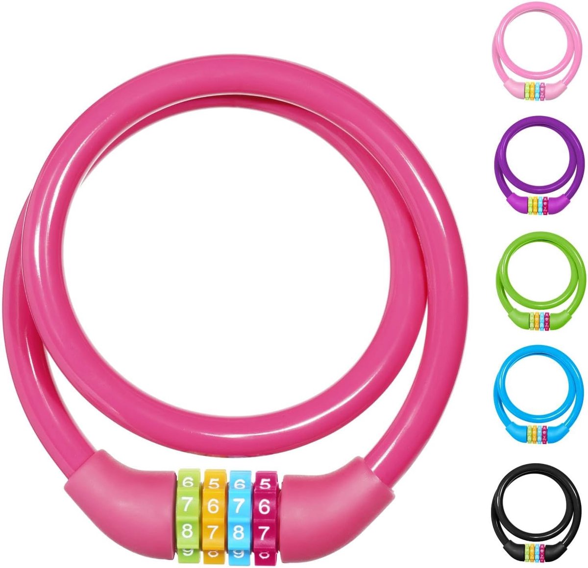 SnelShoppen - 4 Digit Password Fietsslot - 65cm Draagbaar Anti-diefstal Fietsslot, Instelbare Combinaties voor Fiets, Motor, Scooter, Skateboard, Poor