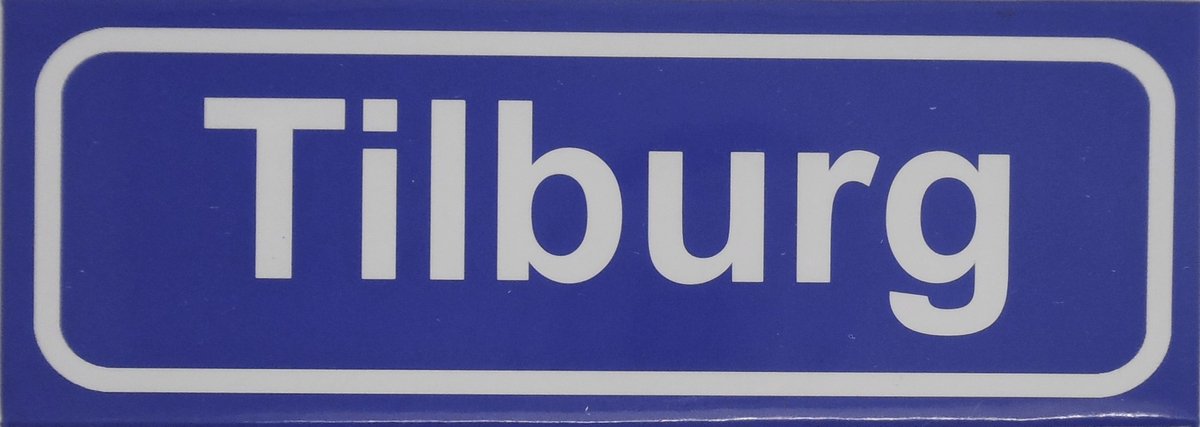 Souv© - koelkast magneet - plaatsnaam bord - kombord - souvenir - koelkastmagneetje - relatiegeschenk Tilburg