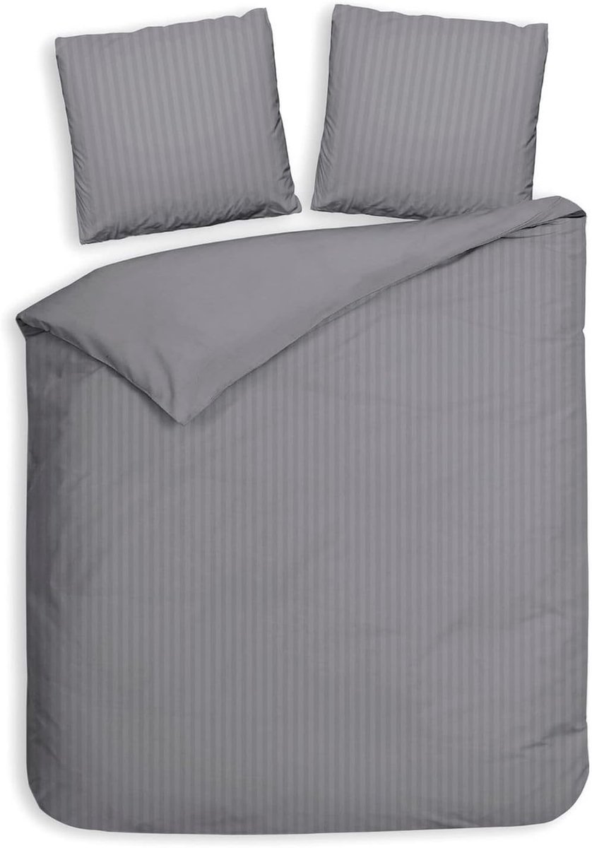 SnelShoppen - Luxe Bedlinnen 260x220cm met 2 Kussens 60x70cm - 100% Katoen Mako-Satin - Glacier Grey - Ademend en Comfortabel voor Volwassenen en Kind