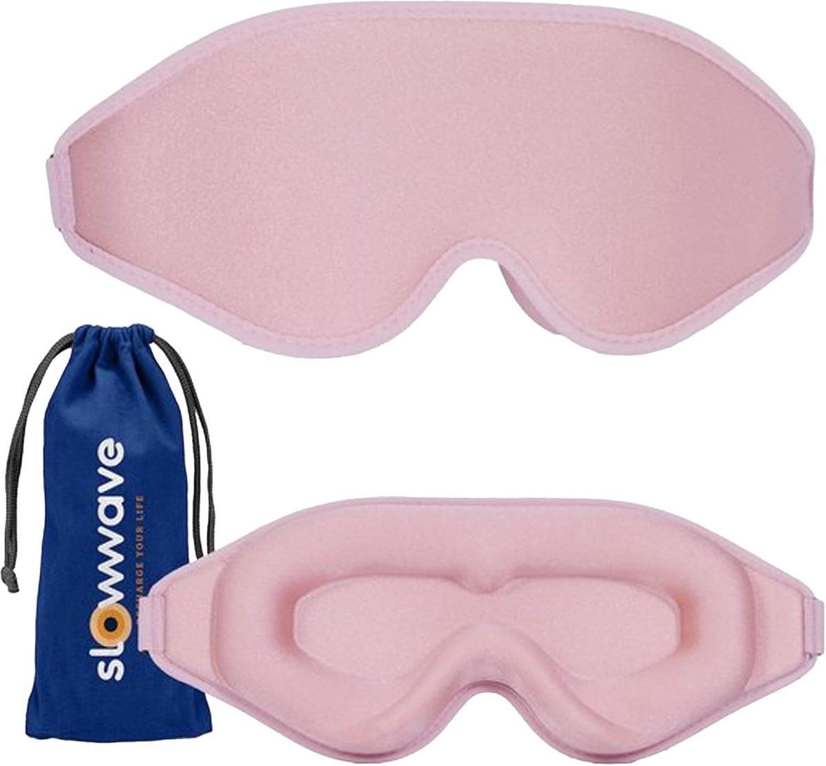 SnelShoppen - Premium 3D Slaapmasker - 100% Blackout - Contourdesign - Perfecte Pasvorm - Inclusief Oordopjes en Waszak - Kleur: Rozenkwarts (Roze)