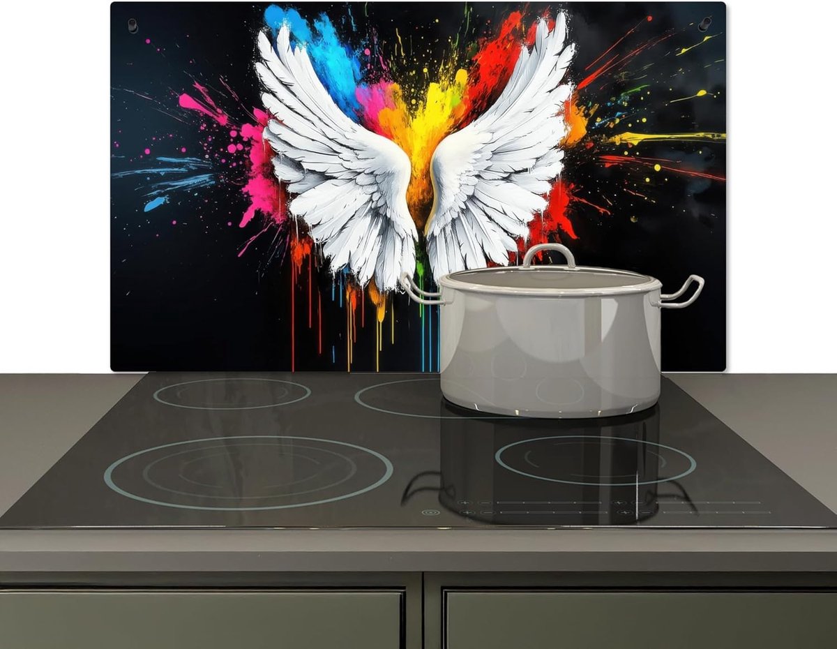 SnelShoppen - Mudguard Keuken Splashback 52x90cm Aluminium Hittebestendig Wandbeschermer Kookplaat Bescherming - Kleurrijk en Functioneel