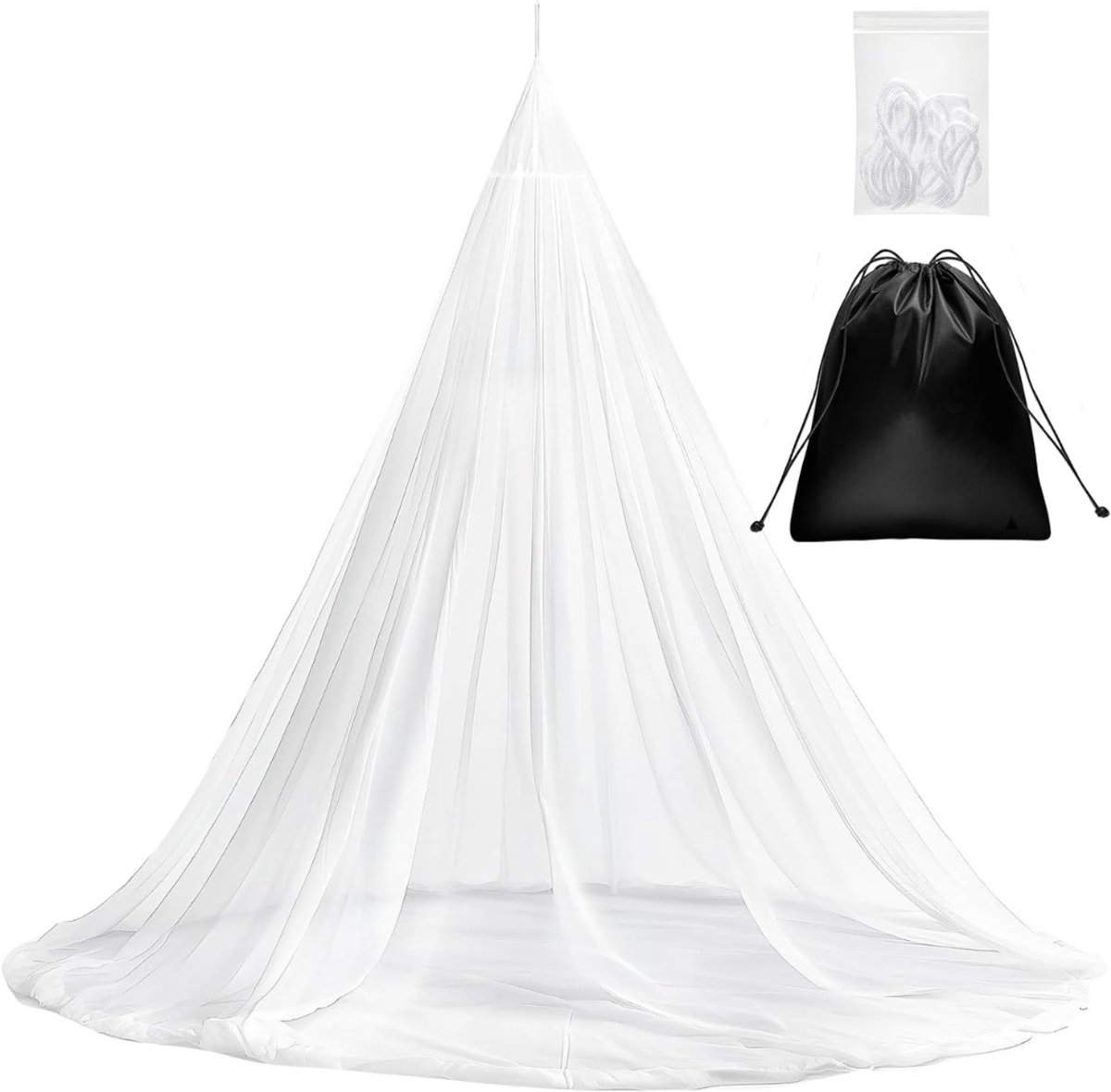 Ploutos® Klamboe - 2.2m Hoog - Reis Hor Met Reistas - Wit - 380cm x 380cm x 220cm