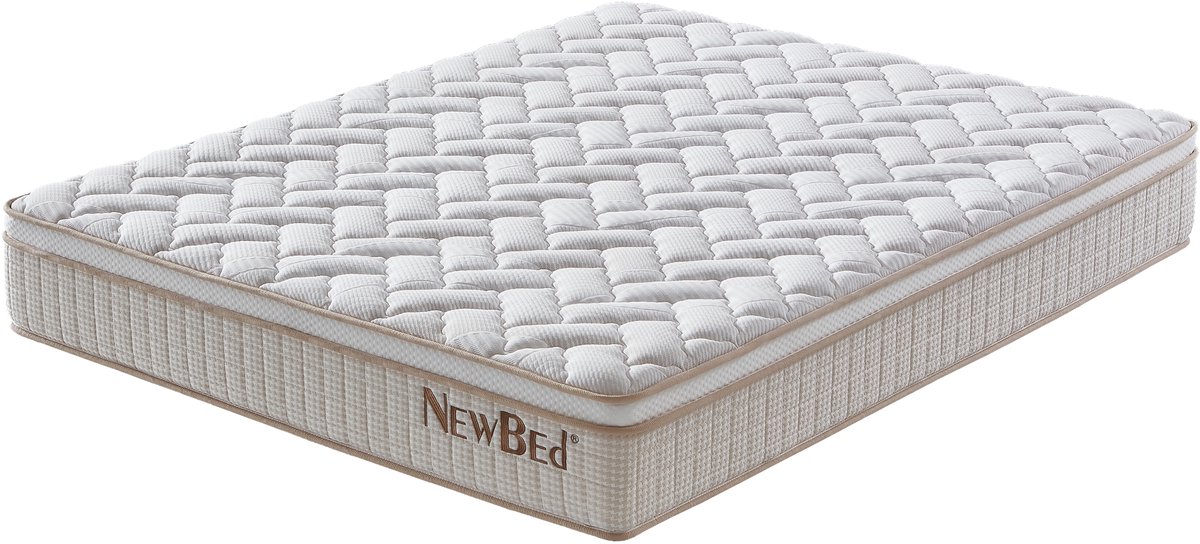 NEWBED Matras 180x200 cm - Ortopedisch Pocketvering Matras met Geïntegreerde Topper - 5 Zones - Stevig - Latex Foam - 30 cm