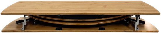 EveBase Flex 90 - Inklapbare Campingtafel - Rond - In Hoogte Verstelbaar - Bamboe - Zwart van Evebase — afbeelding 3