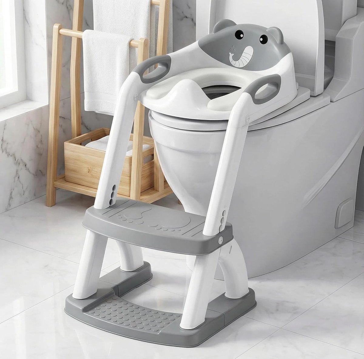 SnelShoppen - Toiletbril Kinderen met Trap - Veilig en Comfortabel - Geschikt voor Potty Training - Meerkleurig - Ideaal voor Thuis en Op Reis